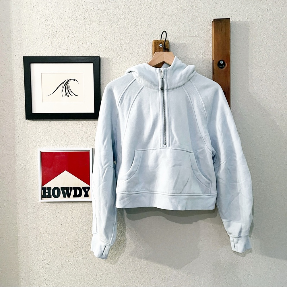 $118 Lululemon Scuba Oversized Half-Zip Hoodie in Powder Blue Size M/L